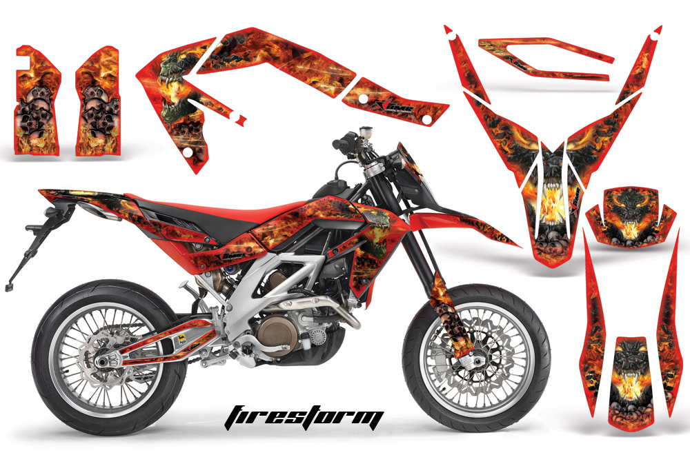 Aprilia SXV450 08 Graphics Kit Firestorm Red